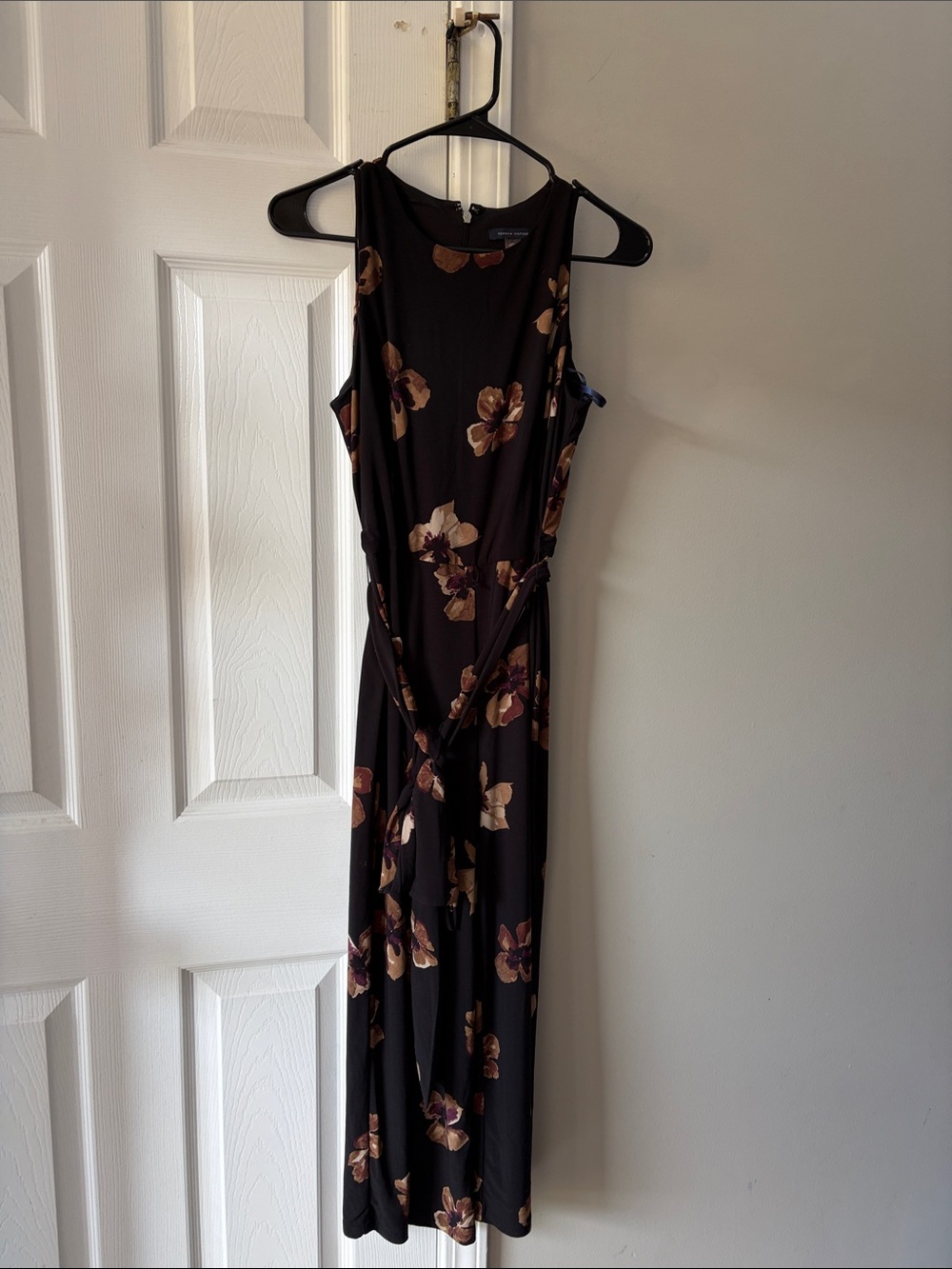 Floral Sleeveless Black Jumpsuit